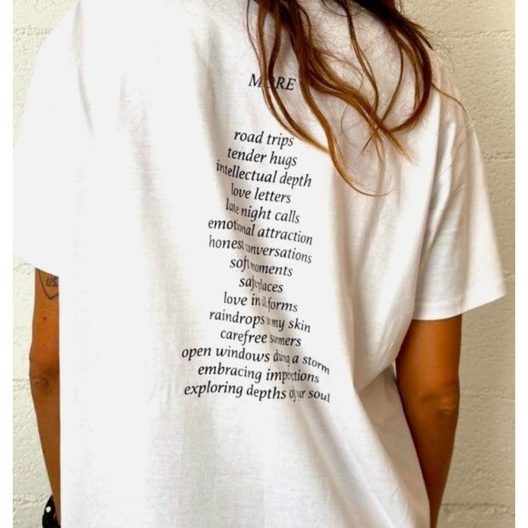 New RUMORED x Frachella Inspirational T-SHIRT XL oversized Cotton Cream Beach - Picture 1 of 13